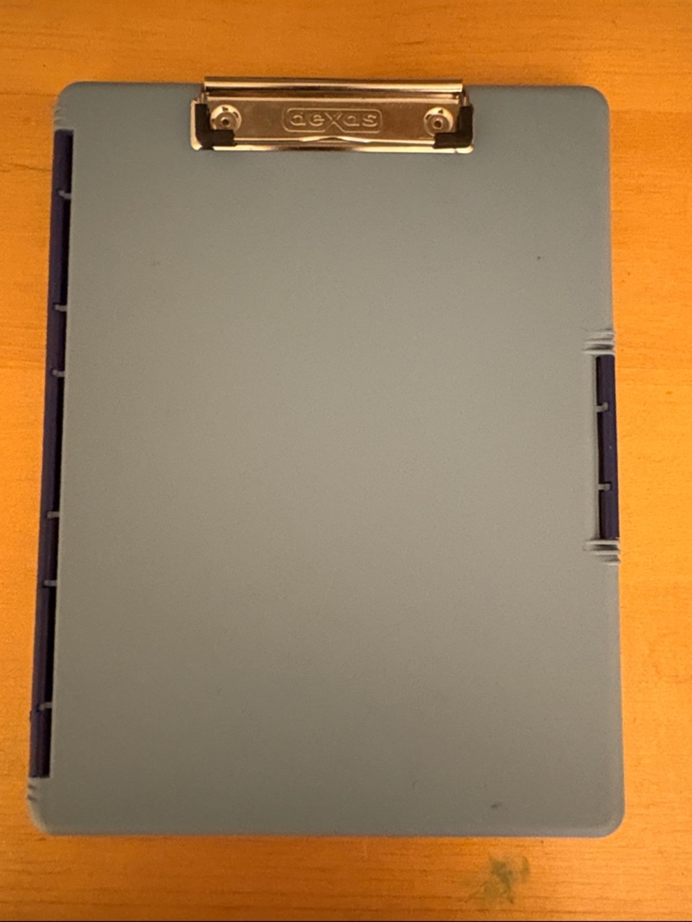 Blue Plastic Clipboard with Metal Clip